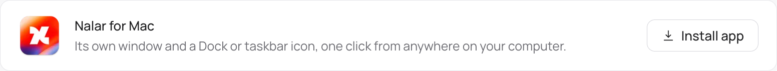 The Install app option at the top of Settings > Preferences
